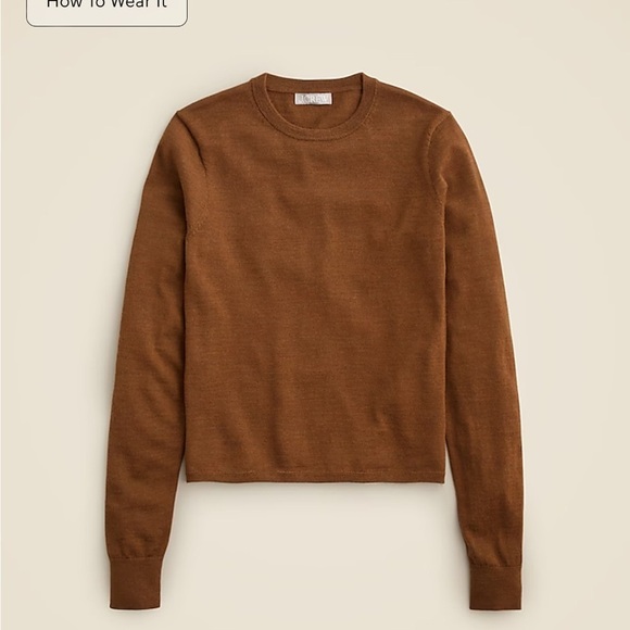 J. Crew Sweaters - J crew hickory Carolyn fitted crewneck sweater in merino wool